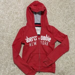 Abercrombie & Fitch Kids Red Zip-Up Hoodie